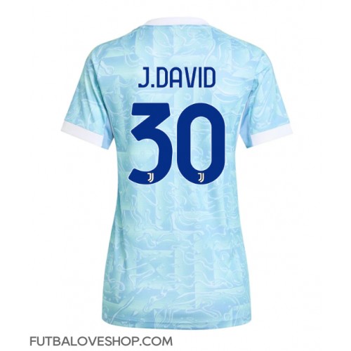 Dres Juventus Jonathan David #30 Preč pre Ženy 2025-26 Krátky Rukáv